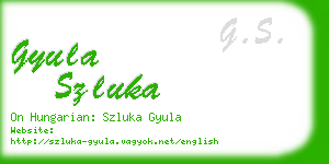 gyula szluka business card